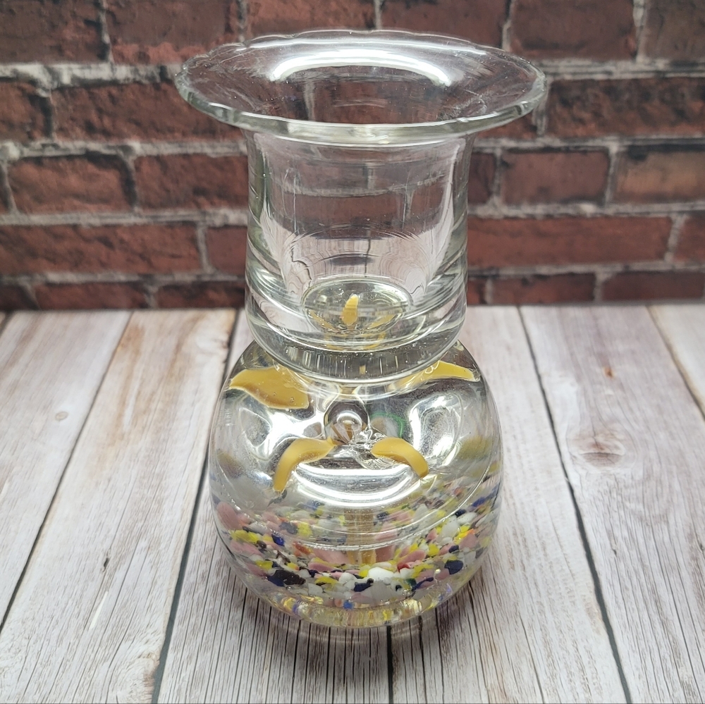 Antique Millville Glass Paperweight Spill Vase Votive Toothpick Match Stick Hold